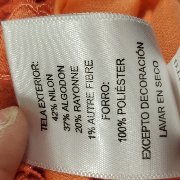 LACE SHEATH Orange Dress V neckline Size 14 - Picture 8 of 14